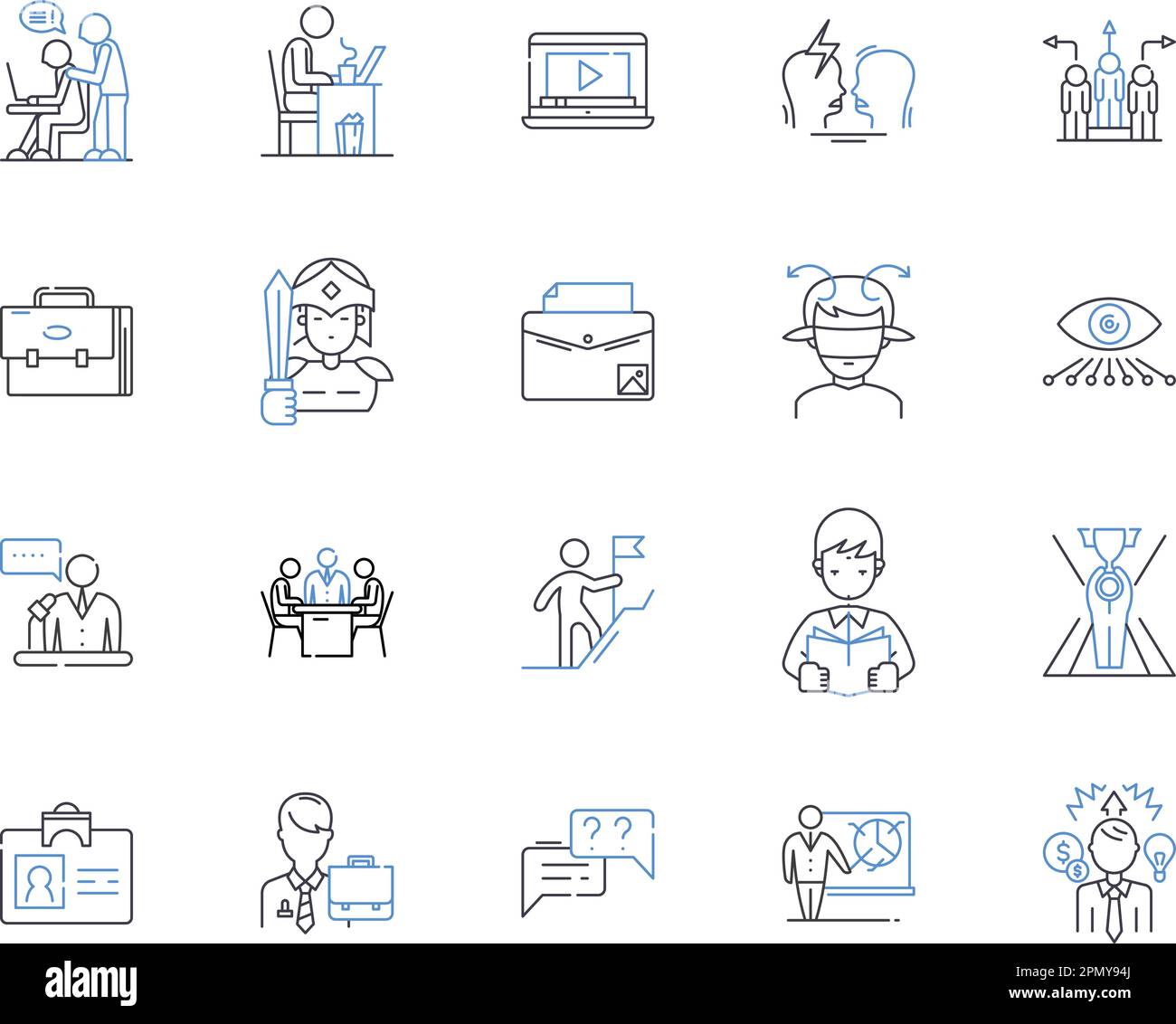 Customer service outline icons collection. customer service, care, assistance, help, support, aid, solutions vector and illustration concept set Stock Vector