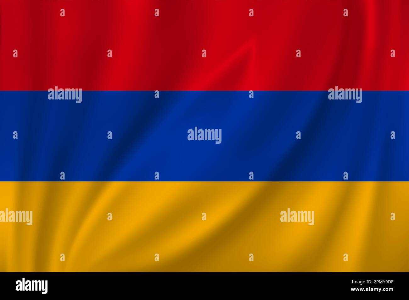 Flag of Armenia waving in the wind on silk background Stock Vector ...