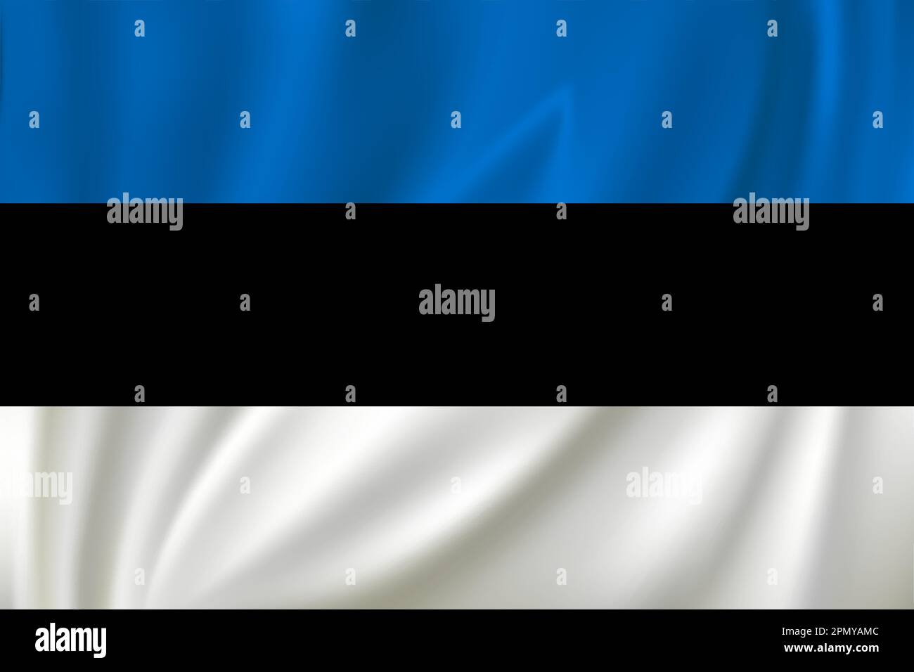 Flag of Estonia waving in the wind on silk background Stock Vector ...