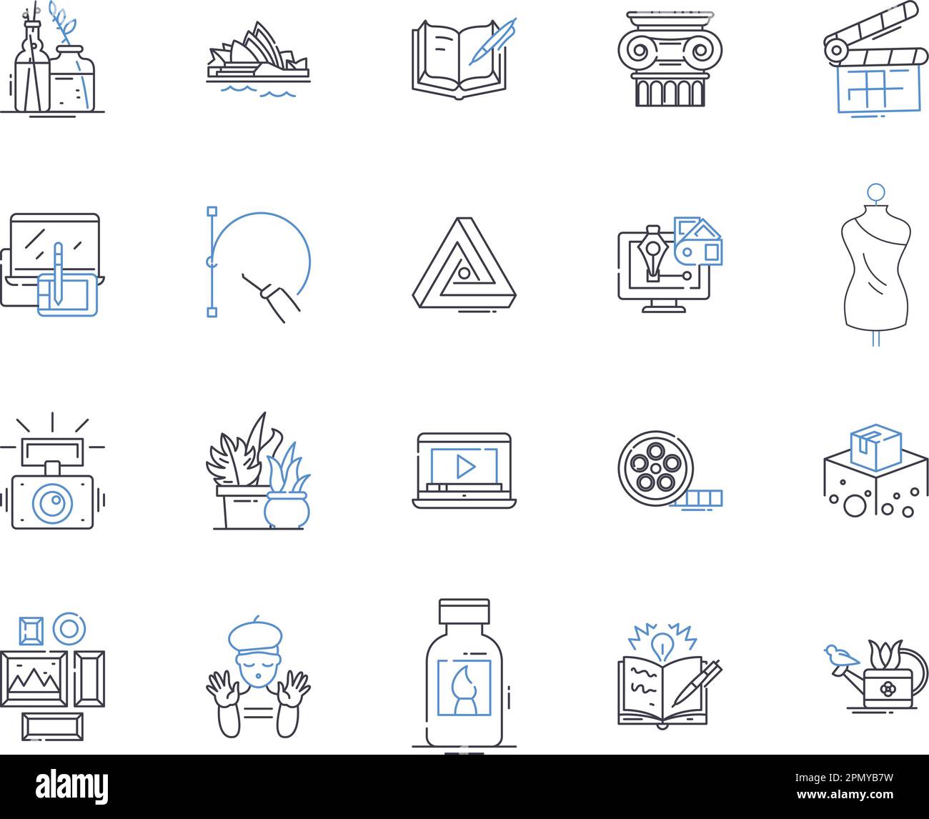 Creative people outline icons collection. Inventive, Artistic, Original ...
