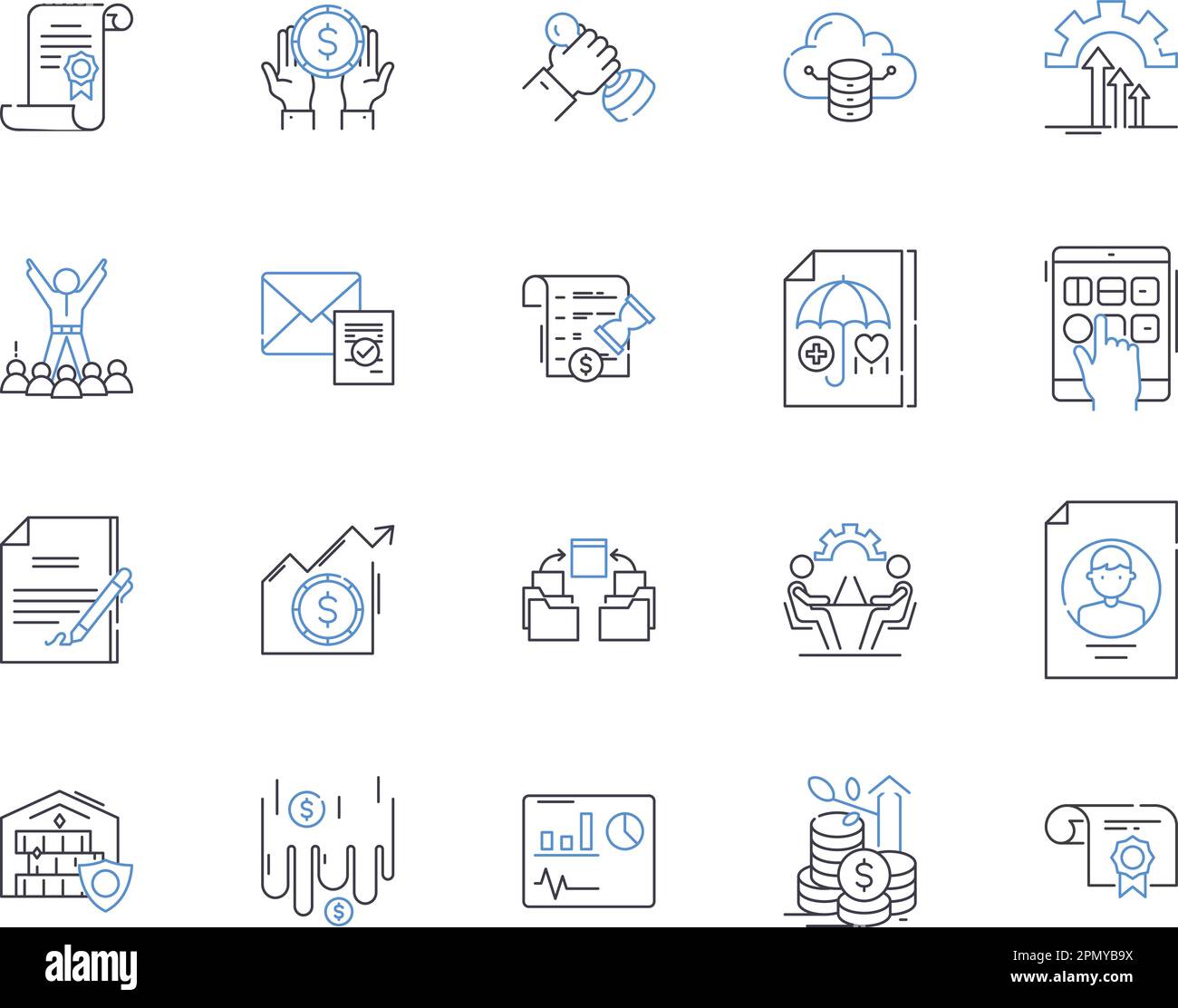 Lawyer outline icons collection. Lawyer, Attorney, Barrister, Advocate