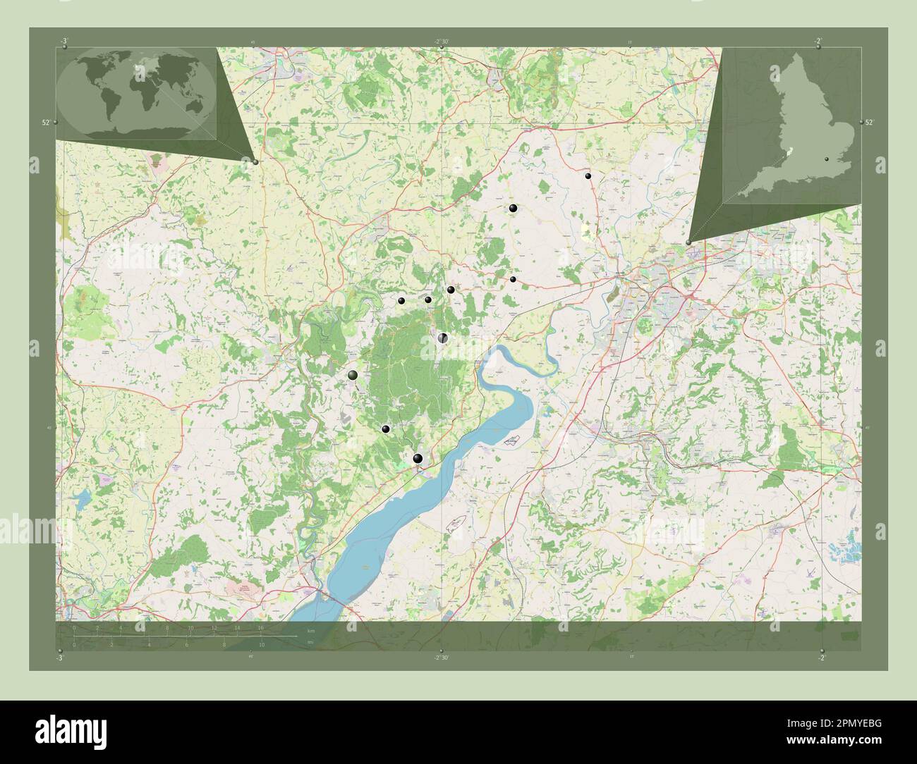 Lower Dean Map Forest of Dean, non metropolitan district of England - Great Britain ...