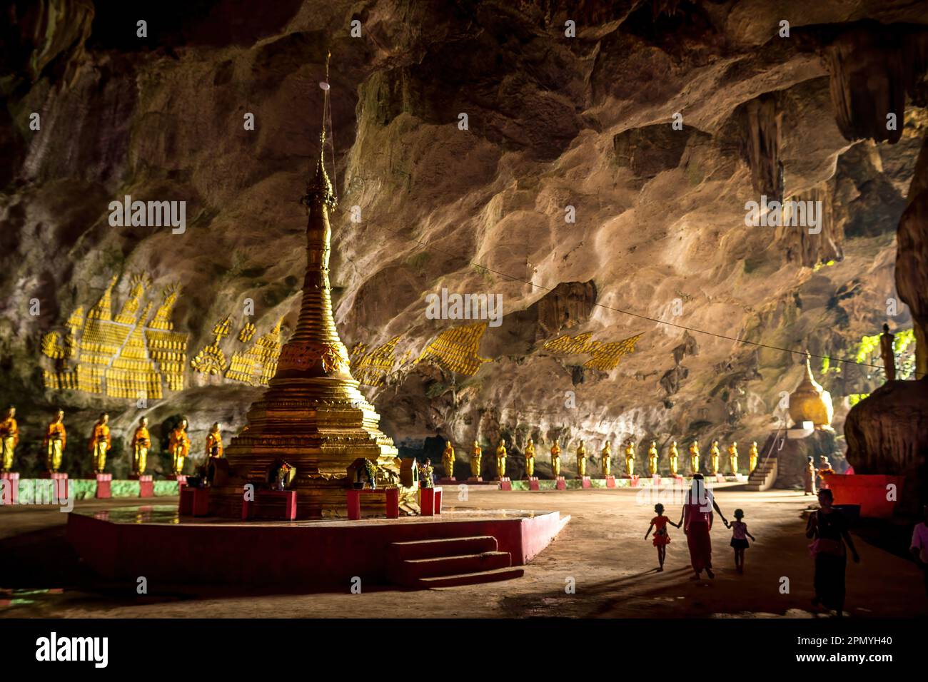 The sacred Kaw Goon cave near Hpa-An in Myanmar Burma Stock Photo
