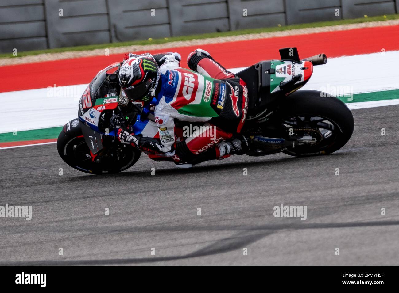April 15, 2023.Alex Rins #42 with LCR Honda Castrol in action at MotoGP during the 15 minute qualifying at the Red Bull Grand Prix at Circuit of the Americas in Austin Texas