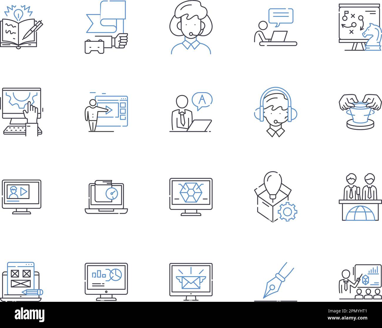 Company seminar outline icons collection. company, seminar, training, development, leadership, management, strategy vector and illustration concept Stock Vector