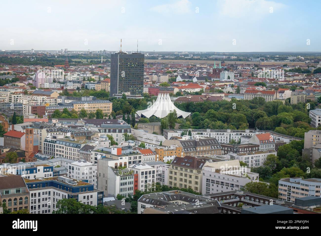 Aerial view of Berlin with Tempodrom - Berlin, Germany Stock Photo