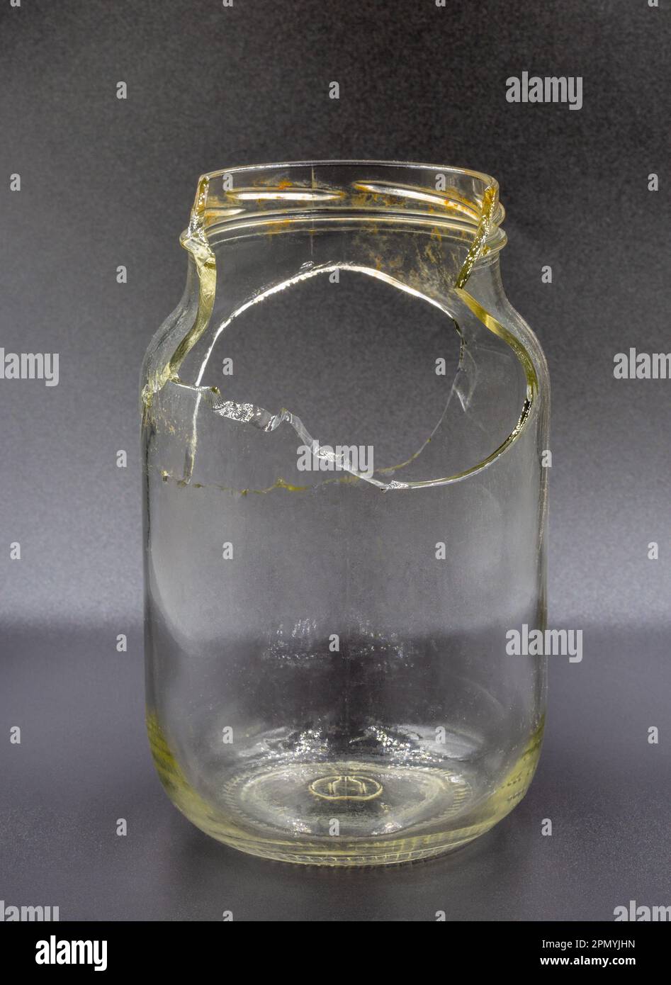Studio shoot of broken glass jar closeup on black Stock Photo Alamy