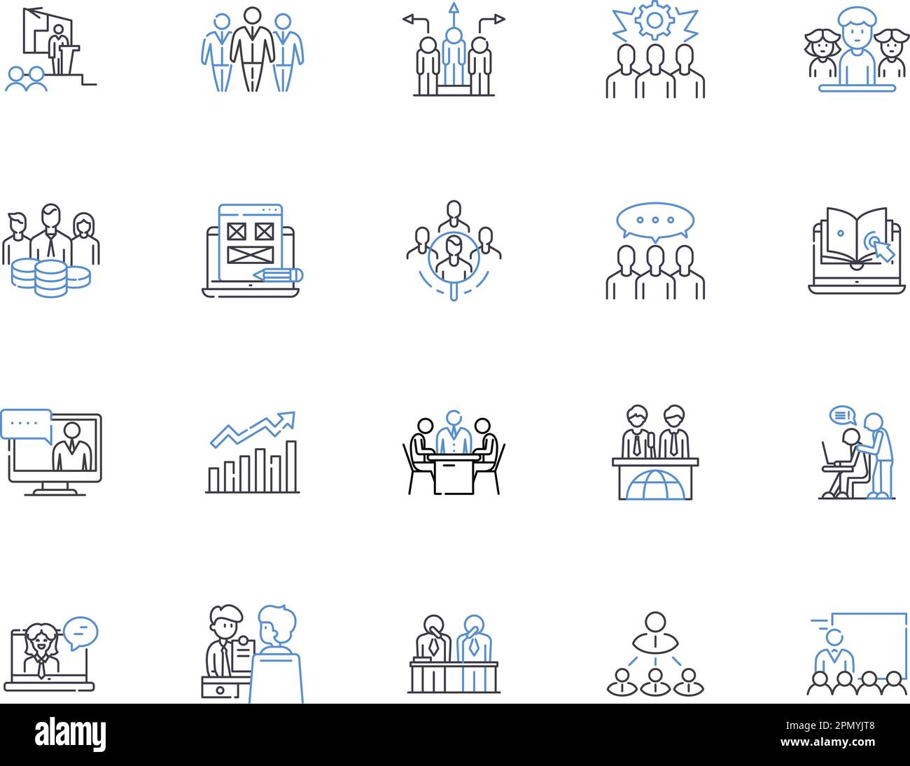 Corporate Management outline icons collection. Corporate, Management ...