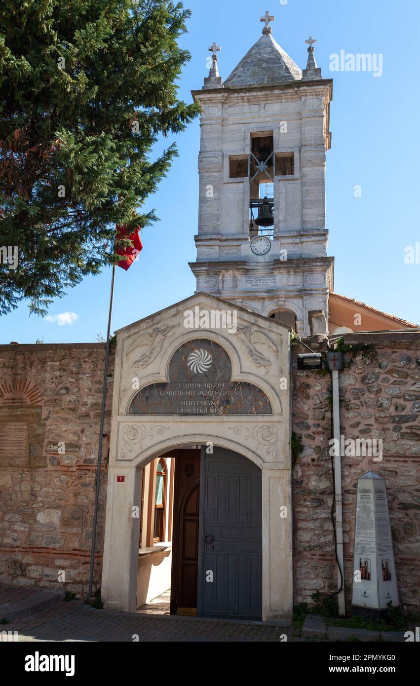 Surp Asdvadzadzin Patriarchal Church.(Holy Mother of God Patriarchal Church)  Istanbul, Turkey. Stock Photo