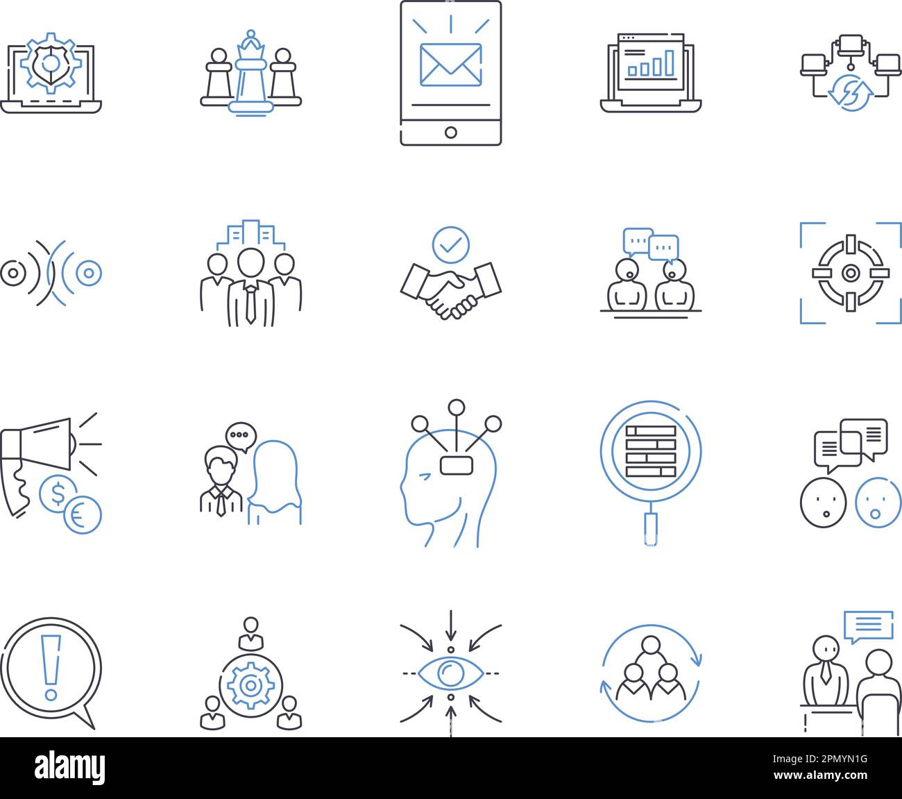 Organizational development outline icons collection. Organization ...