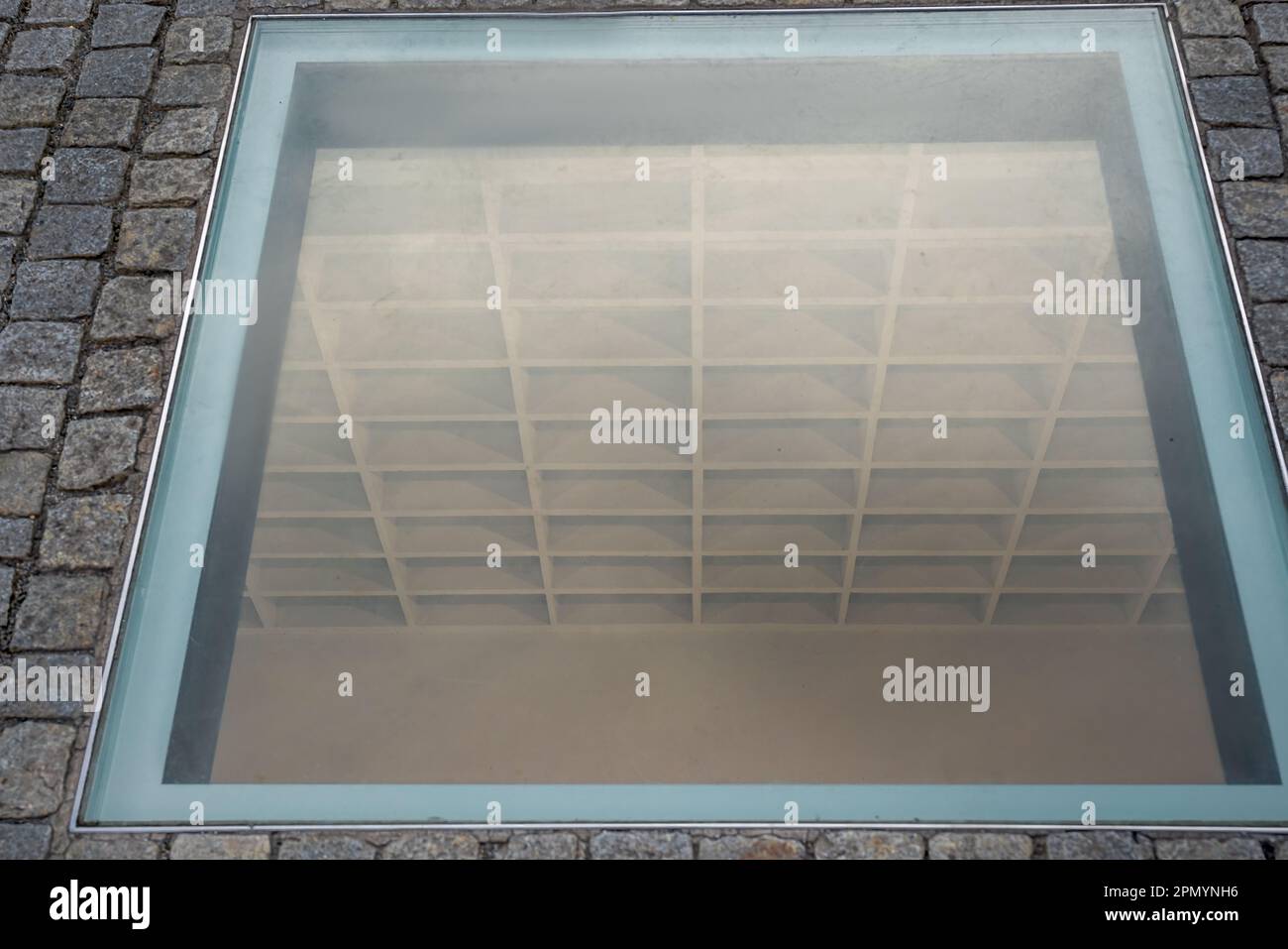 The Empty Library - a Memorial for the Nazi book burning by Micha Ullman at Bebelplatz Square - Berlin, Germany Stock Photo