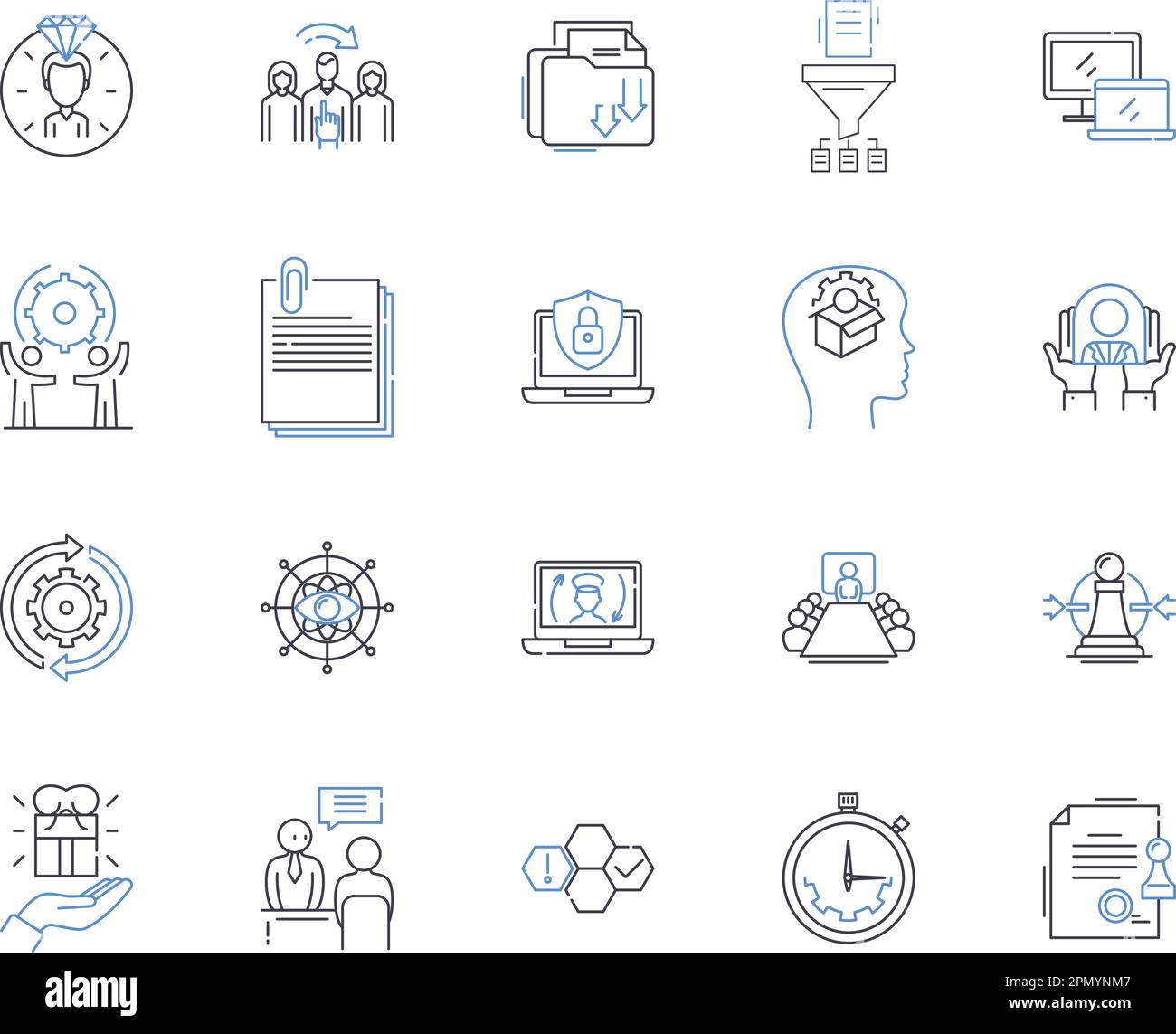 Business linkages outline icons collection. Linkages, Business