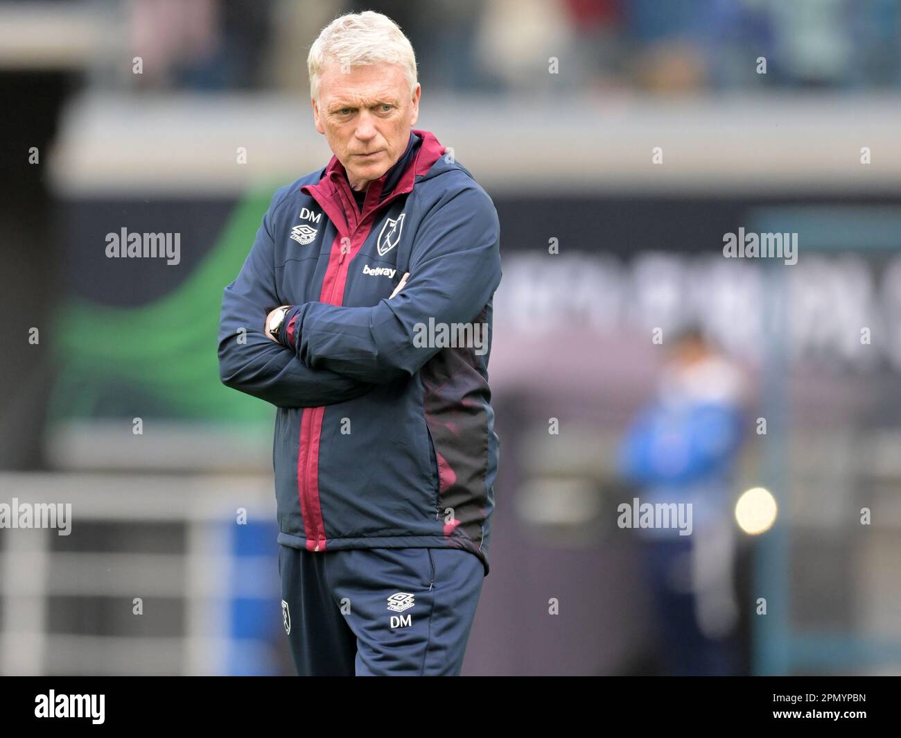GENT - West Ham United FC trainer coach David Moyes during the UEFA  Conference League quarterfinal match between KAA Gent and West Ham United  at Ghelamco Arena on April 13, 2023 in