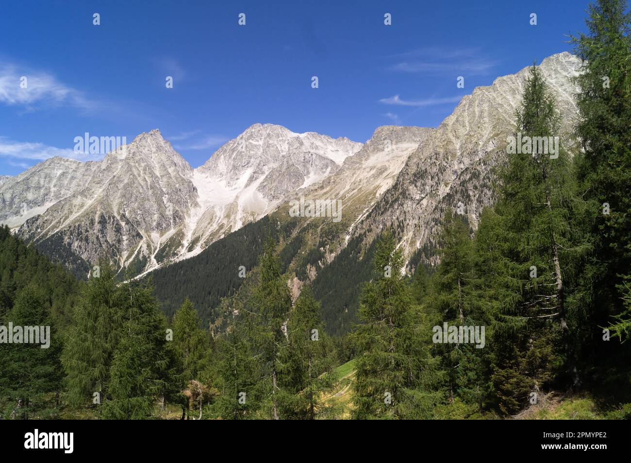 The peaks of the Vedrette di Ries in Val Pusteria Stock Photo - Alamy