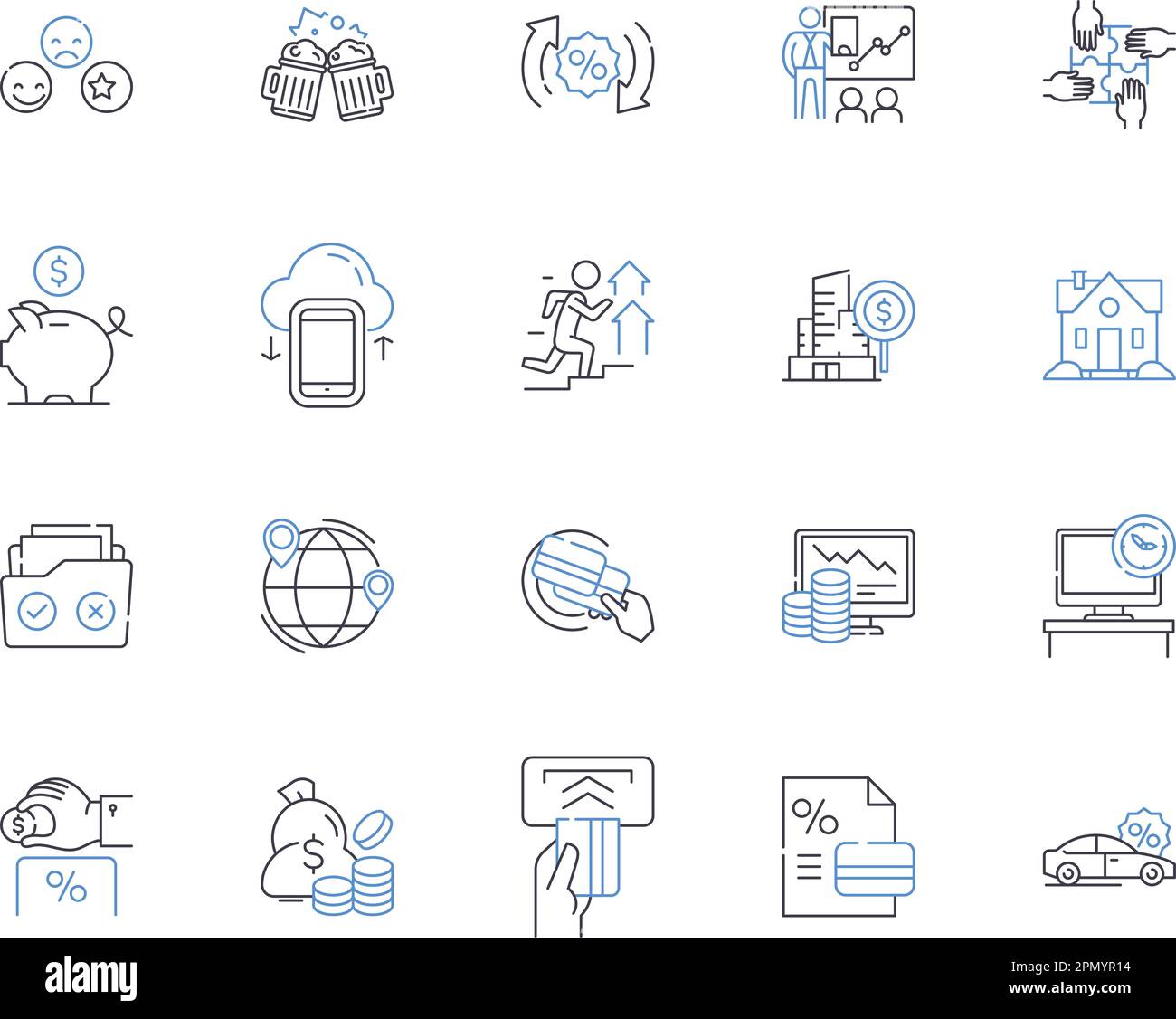 Key account management outline icons collection. Key, Account