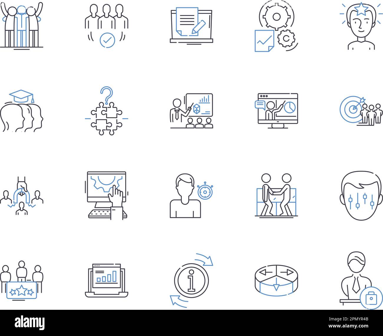 Business linkages outline icons collection. Linkages, Business