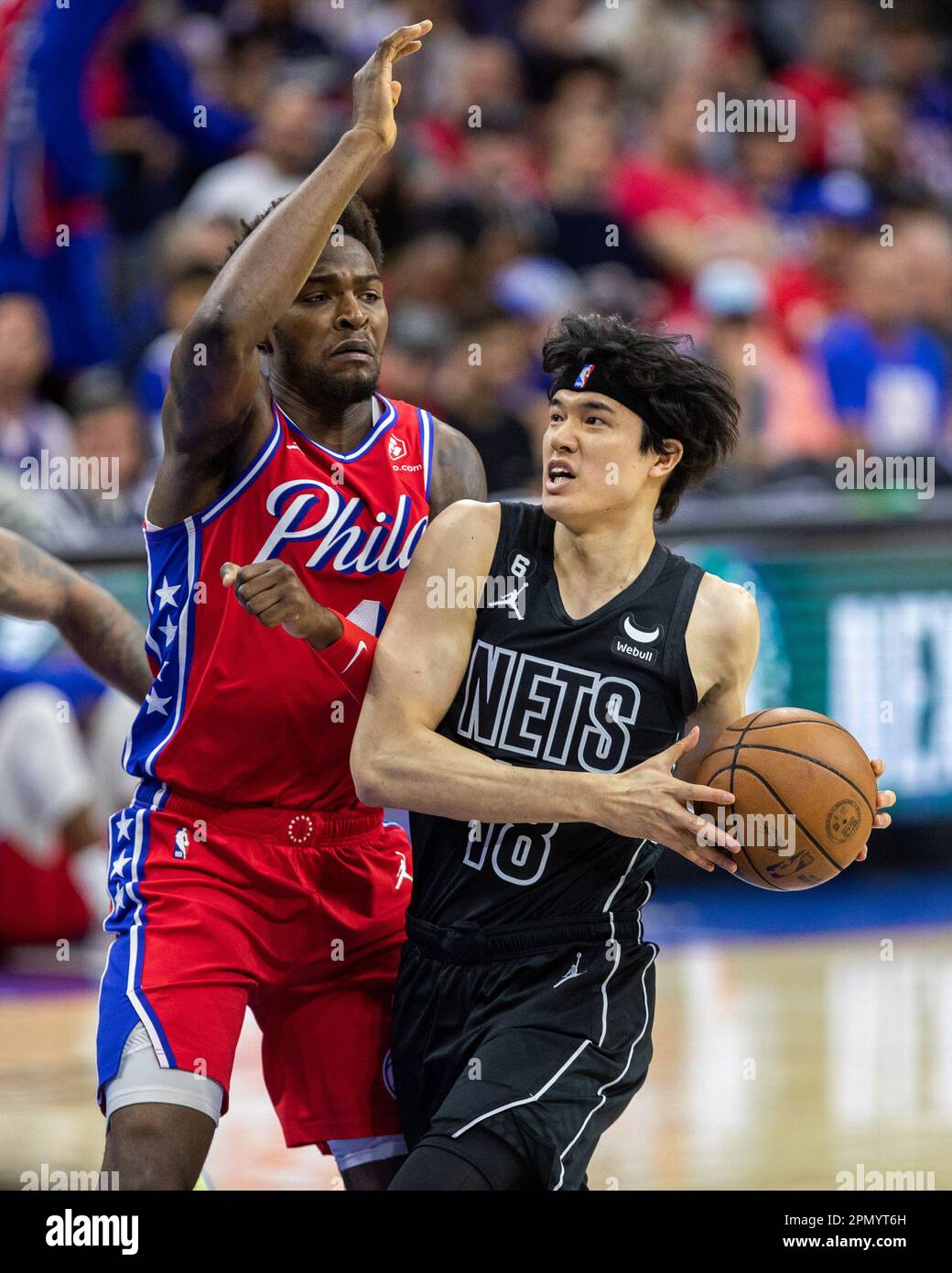 Brooklyn Nets' Yuta Watanabe (18), of Japan, during the second