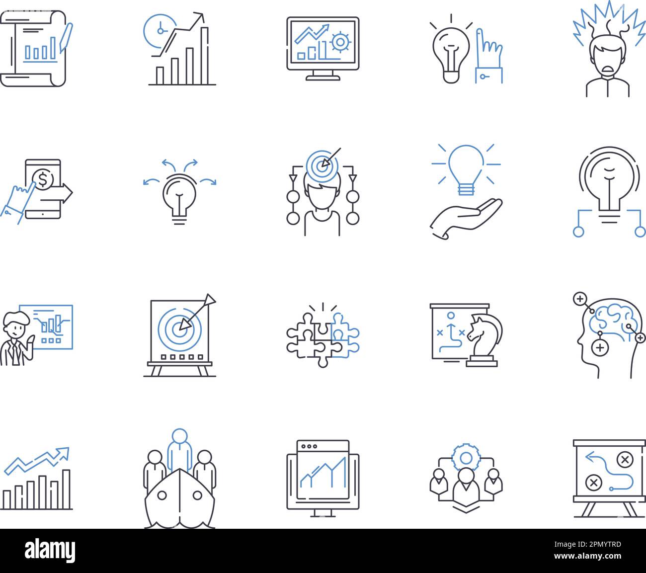 Strategy and enterprice outline icons collection. Strategy, Enterprise ...