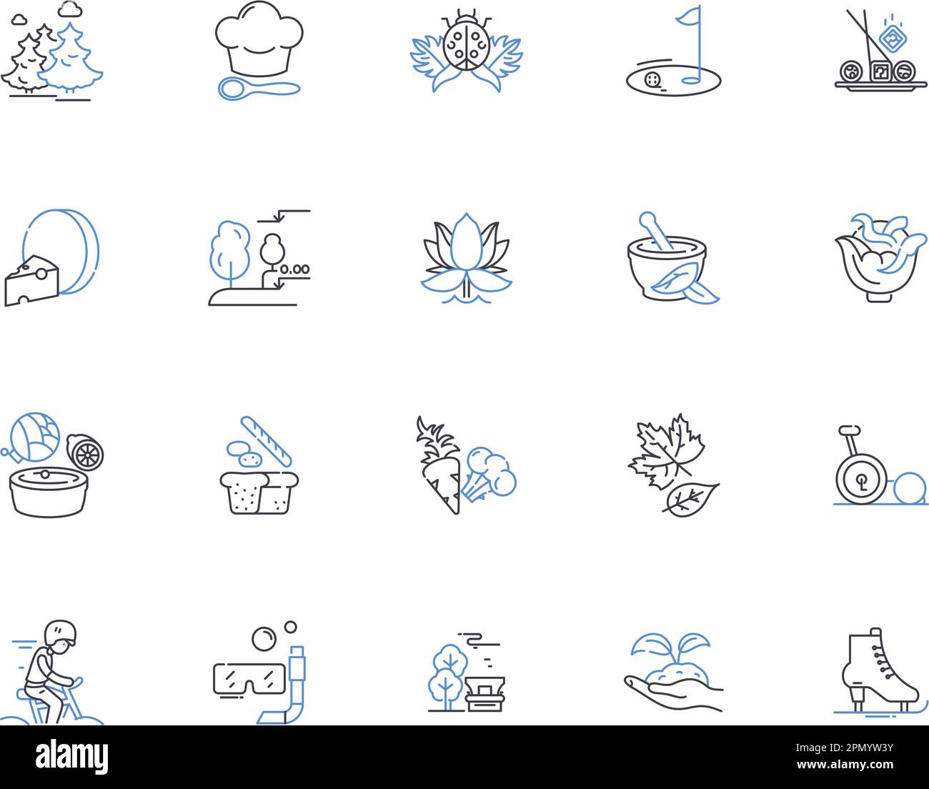Healthy life outline icons collection. Healthy, Life, Diet, Exercise ...