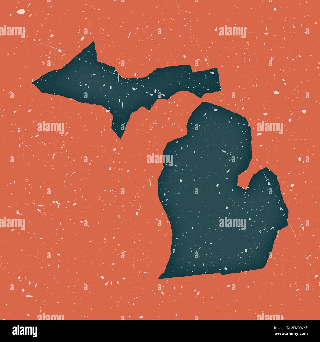Michigan vintage map. Grunge map of the us state with distressed