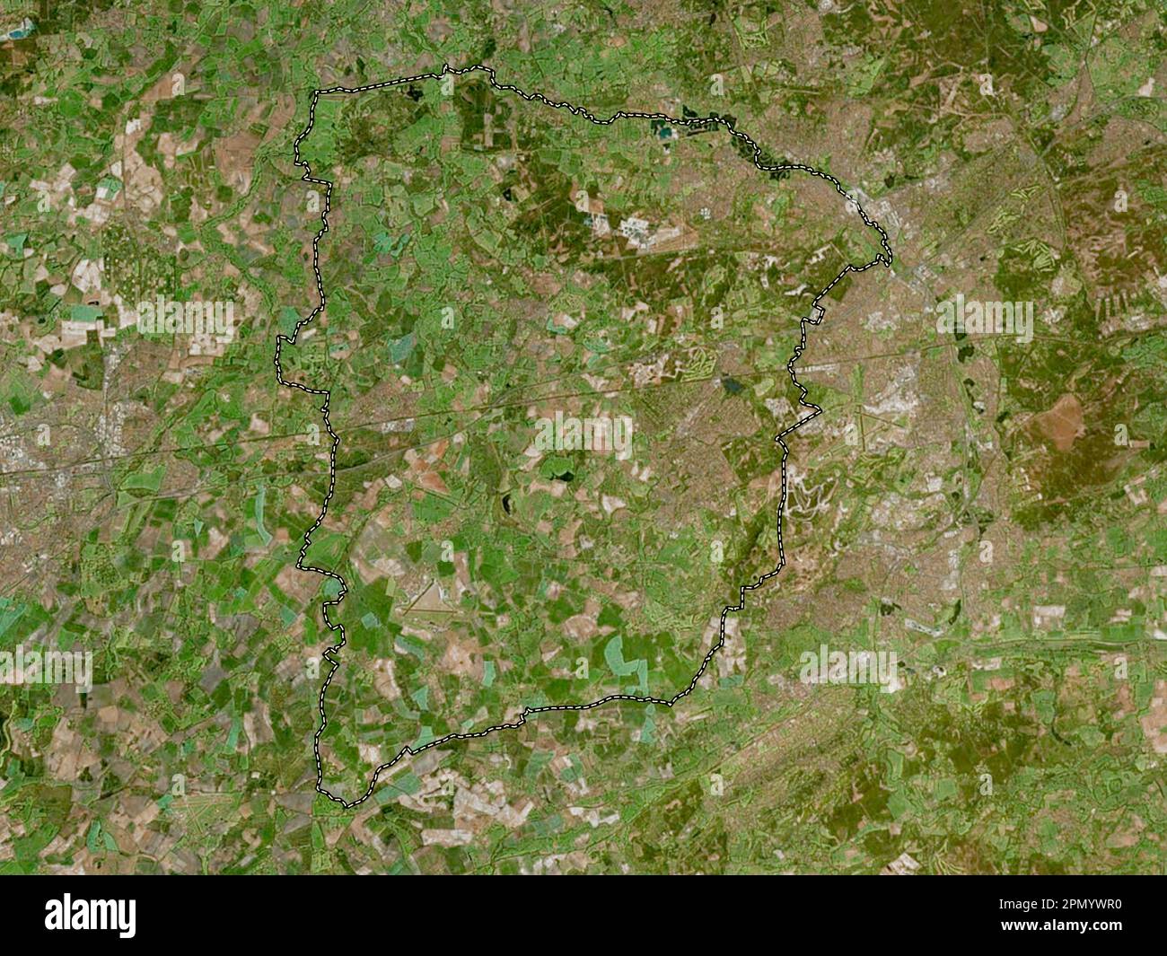 Hart, non metropolitan district of England - Great Britain. High resolution satellite map Stock Photo