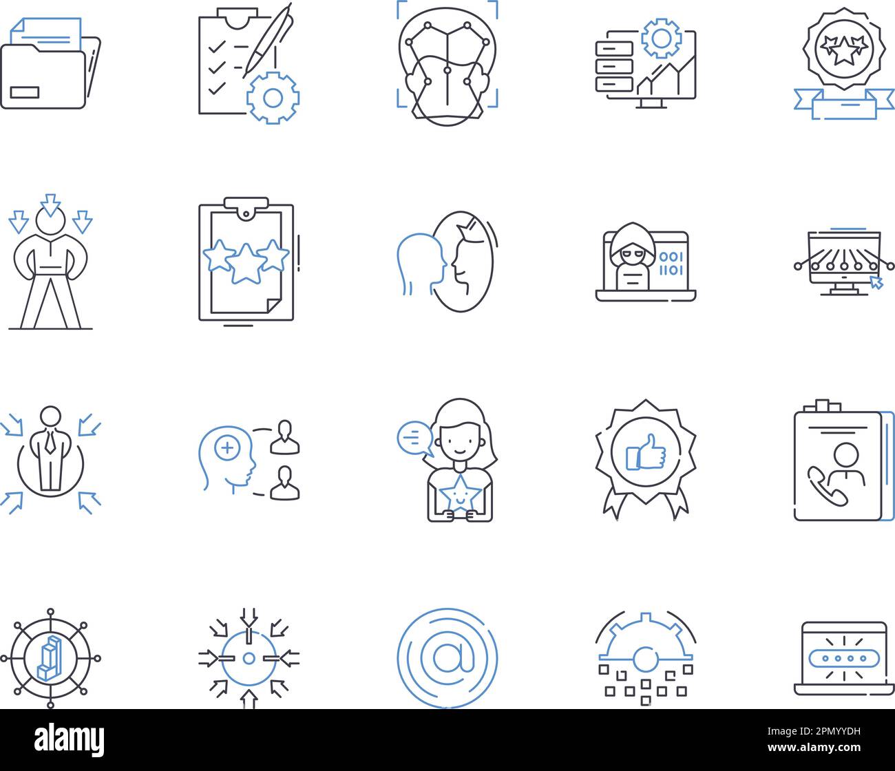 Business linkages outline icons collection. Linkages, Business