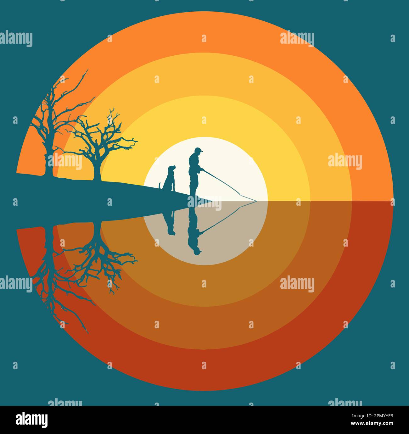 Bluegill lake shoreline stock vector images alamy