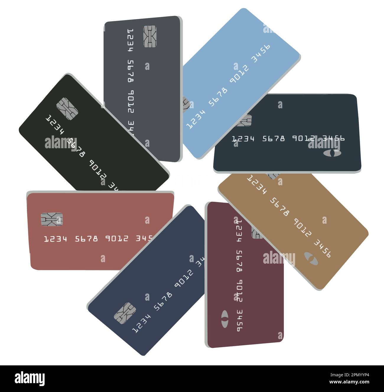 Here is a realistic mock credit card or debit card in a vector format. Stock Vector