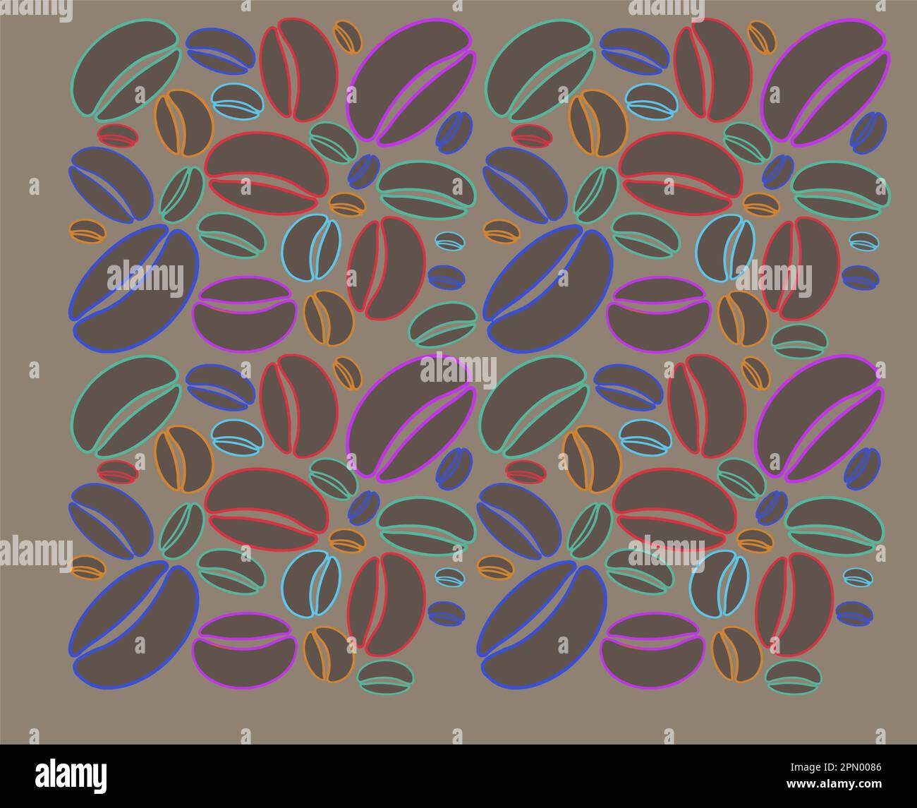 Here is a pastel colored coffee bean background image that is a vector. Stock Vector