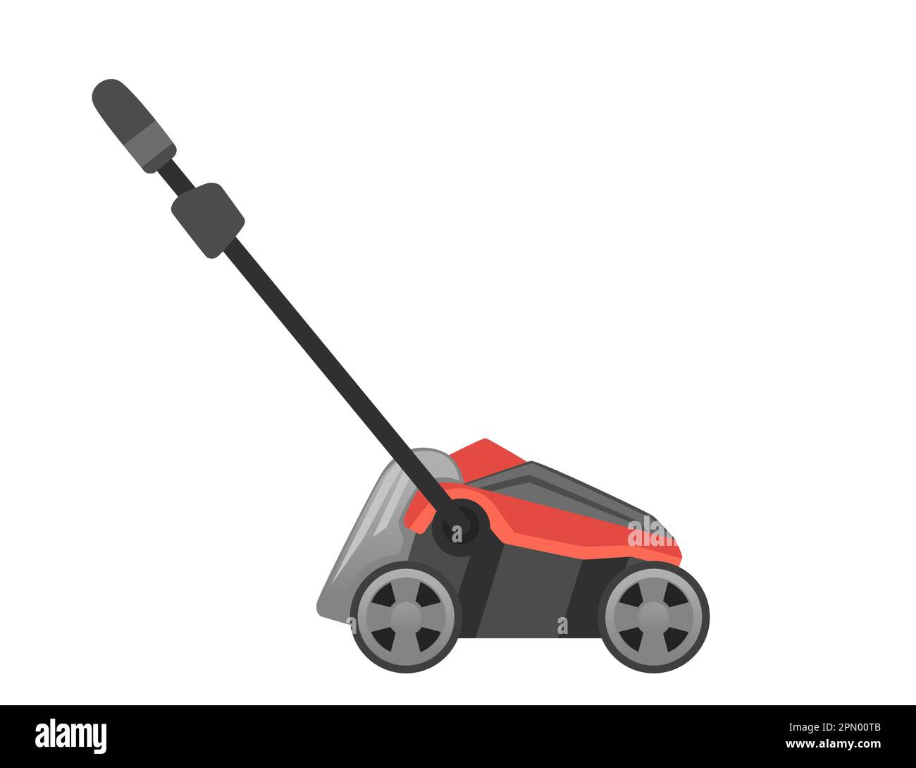 Lawn mower machine grass cutter gardening tool vector illustration