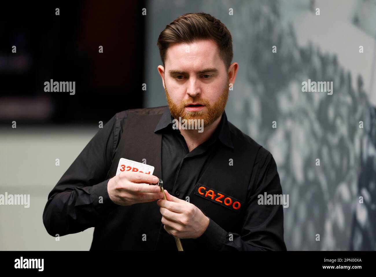 Jak Jones during day one of the Cazoo World Snooker Championship at the