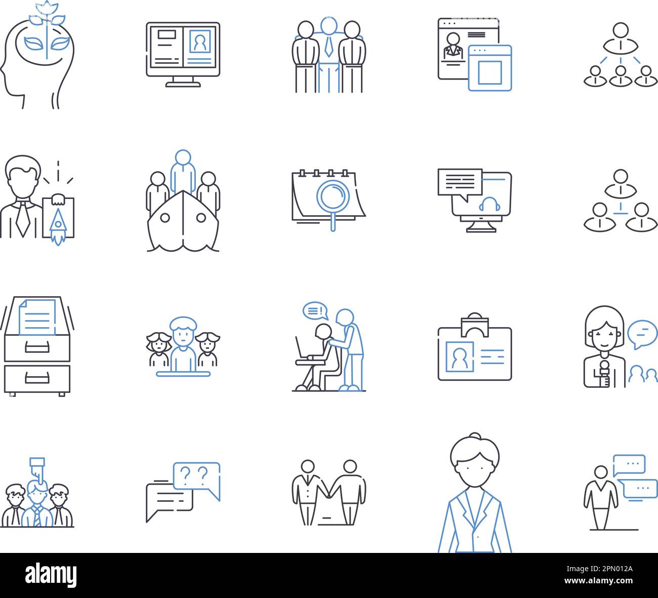 Career And Management Outline Icons Collection Career Management Professional Job 1326