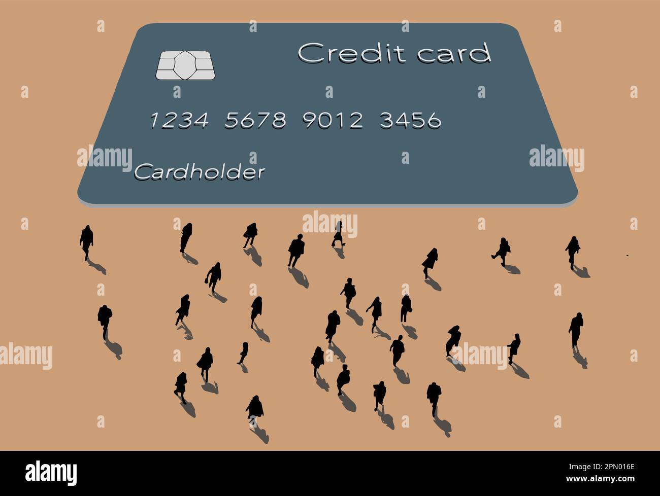 Here is a realistic mock credit card or debit card in a vector format. Stock Vector