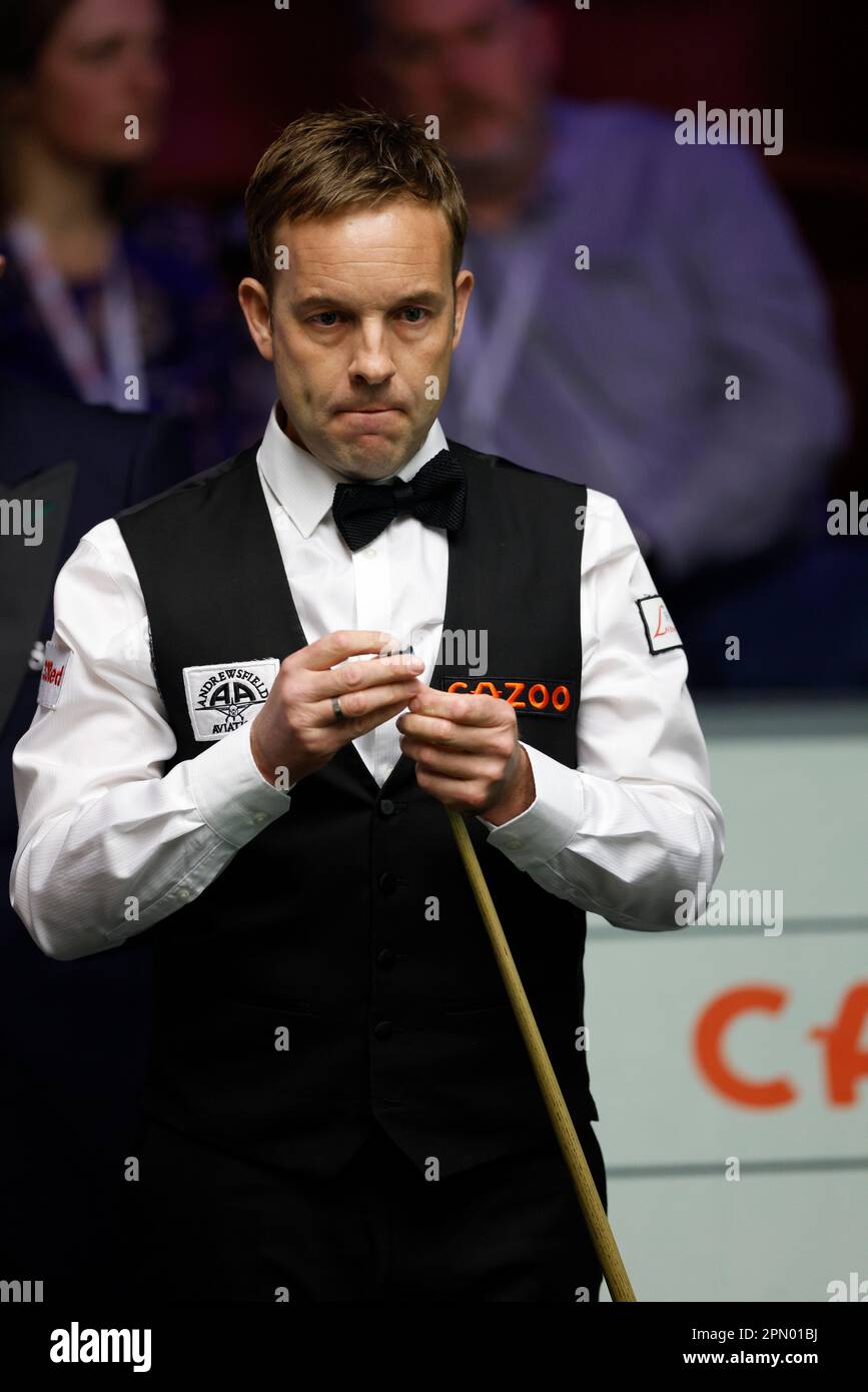 Ali Carter during day one of the Cazoo World Snooker Championship at