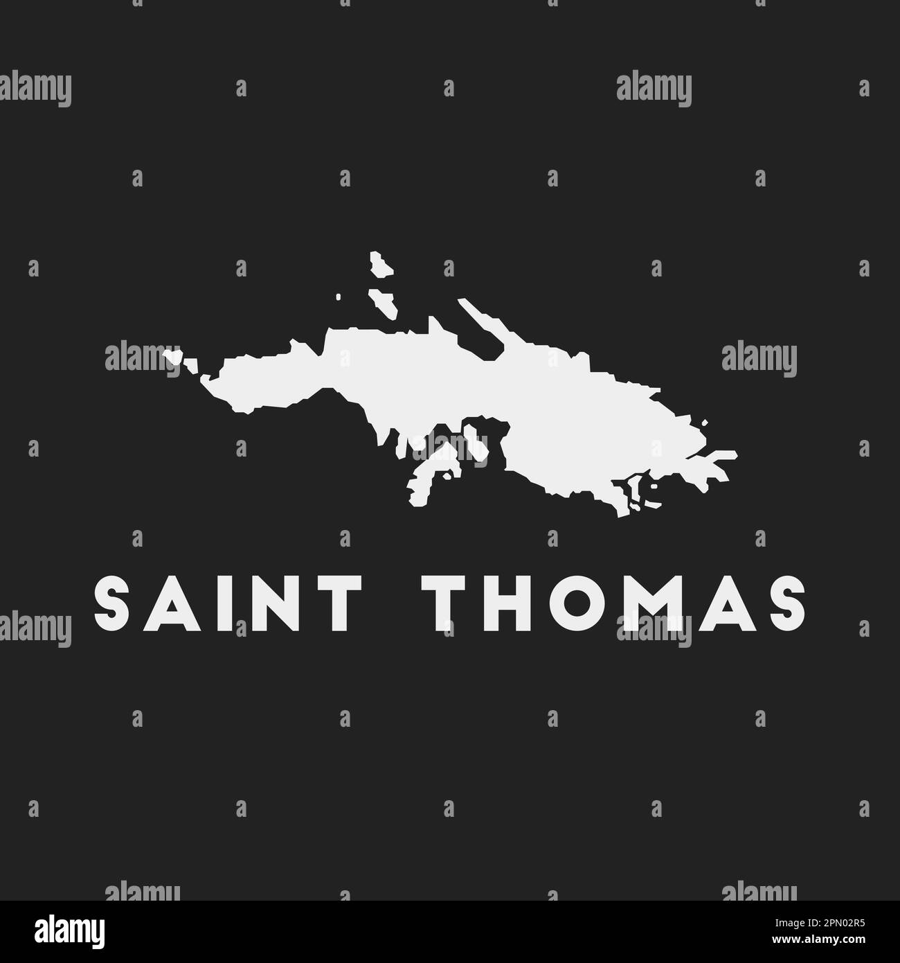 Saint Thomas icon. Island map on dark background. Stylish Saint Thomas