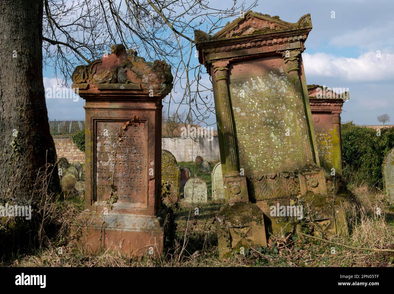 Old Jewish cemetery, Essingen, Southern Palatinate, Palatinate, Rhineland-Palatinate, Germany Stock Photo
