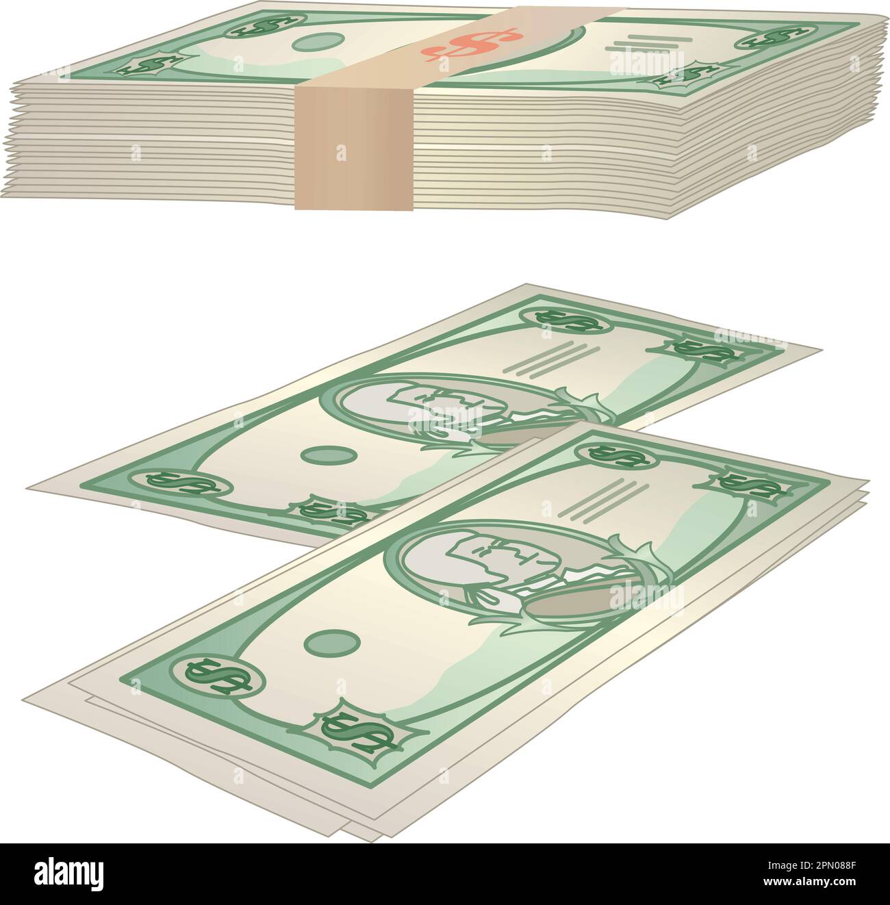 Money, lots of money in US Dollars - could be $1, $10, $100, $1,000?. Saved as Adobe Illustrator 8.0 for optimum compatibility. Stock Vector