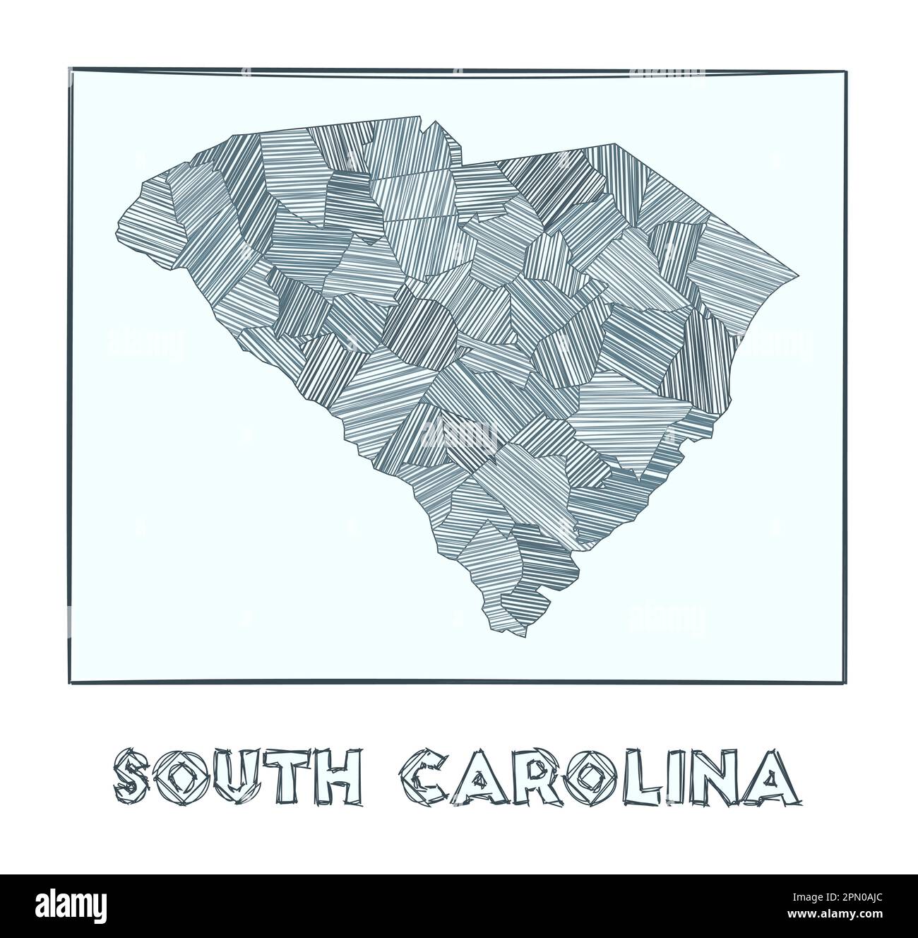 South carolina scribble map Cut Out Stock Images Pictures Alamy