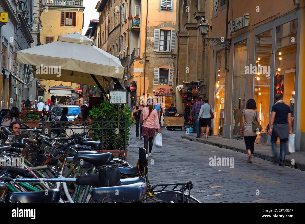 Florence, Old Town near Santa Croce Square, Tuscany, Italy Stock Photo
