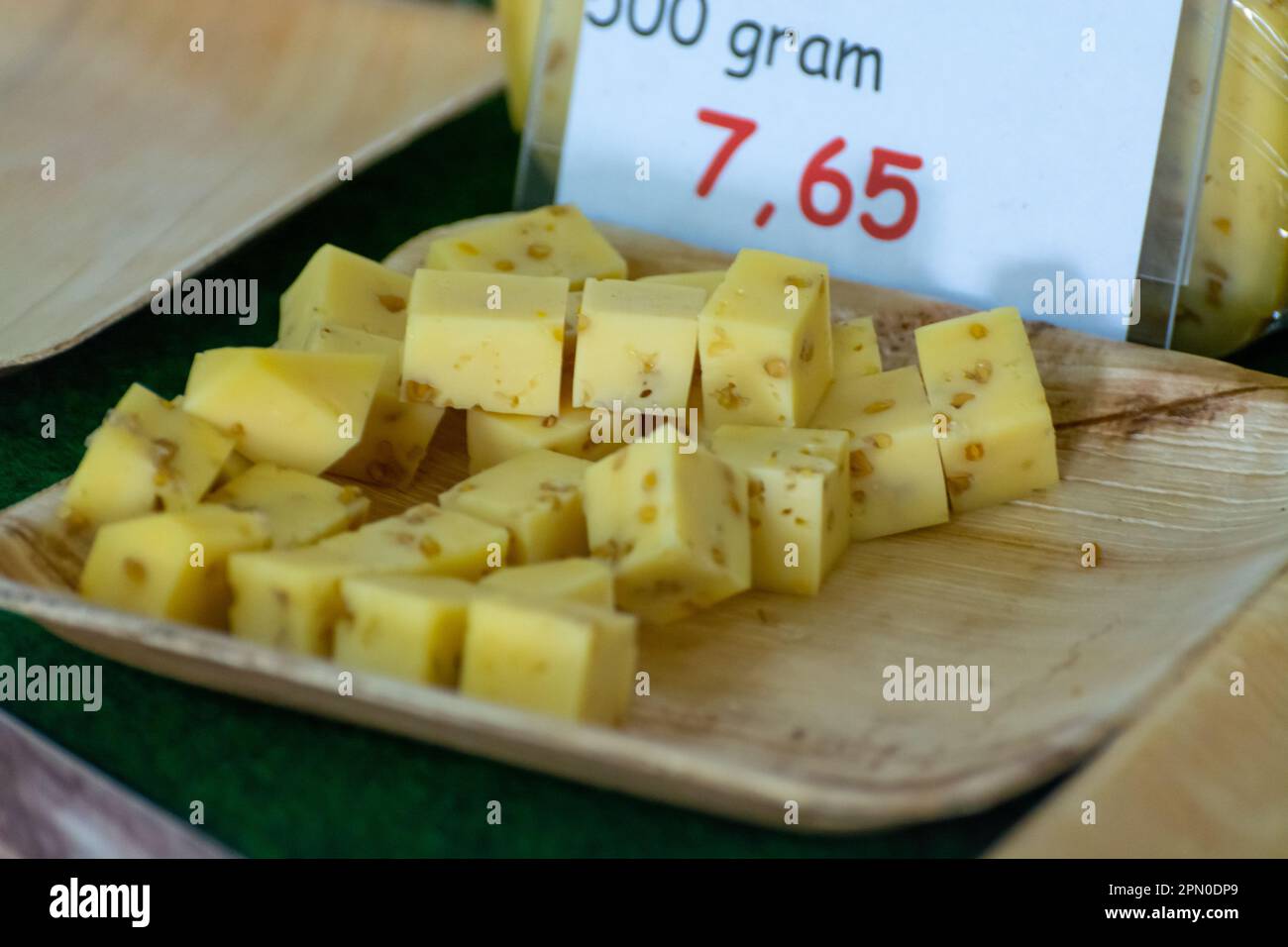 Tasting of different cheeses in Dutch cheese farm shop Stock Photo Alamy
