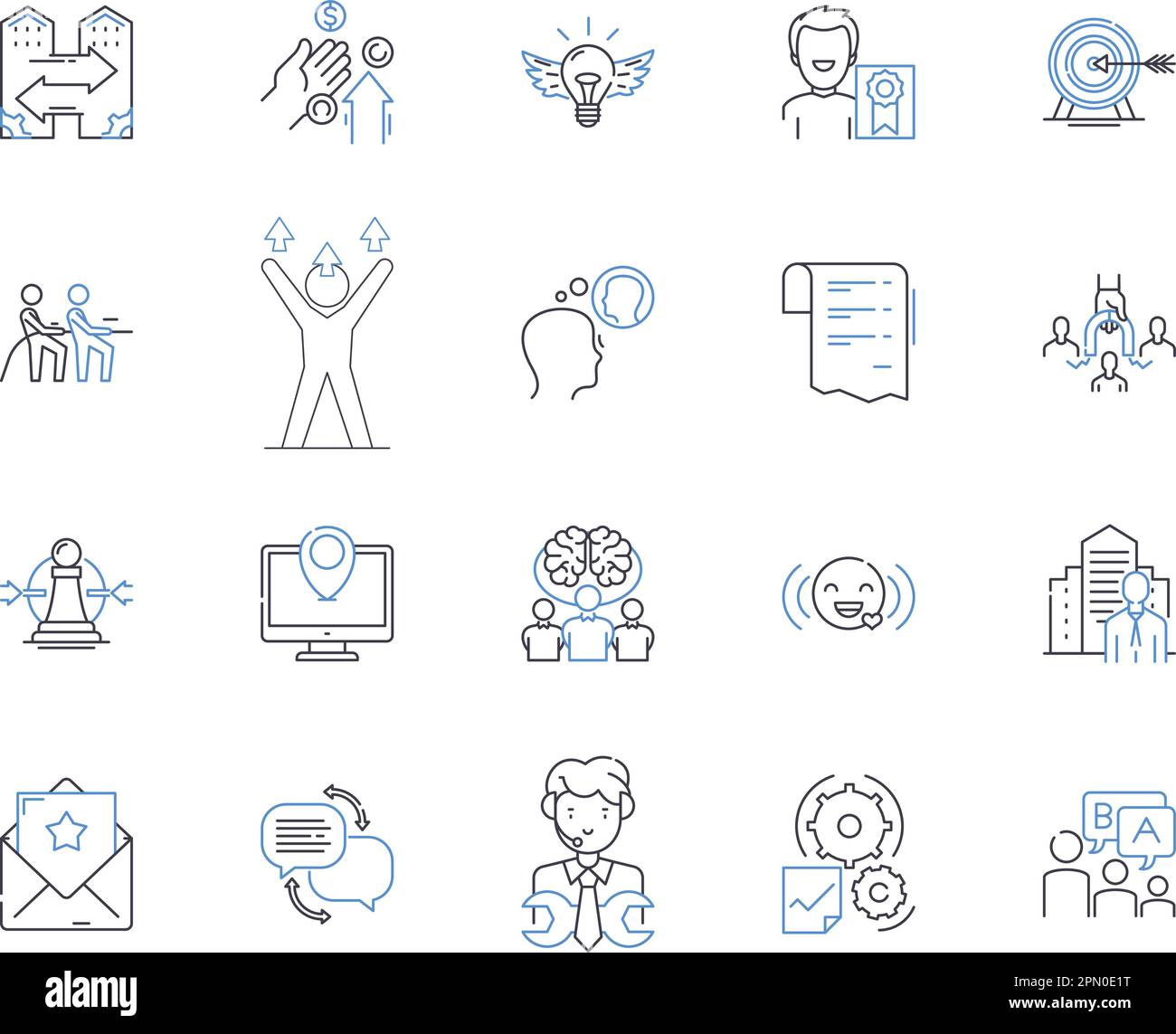 Corporation goals outline icons collection. Profitability, Growth
