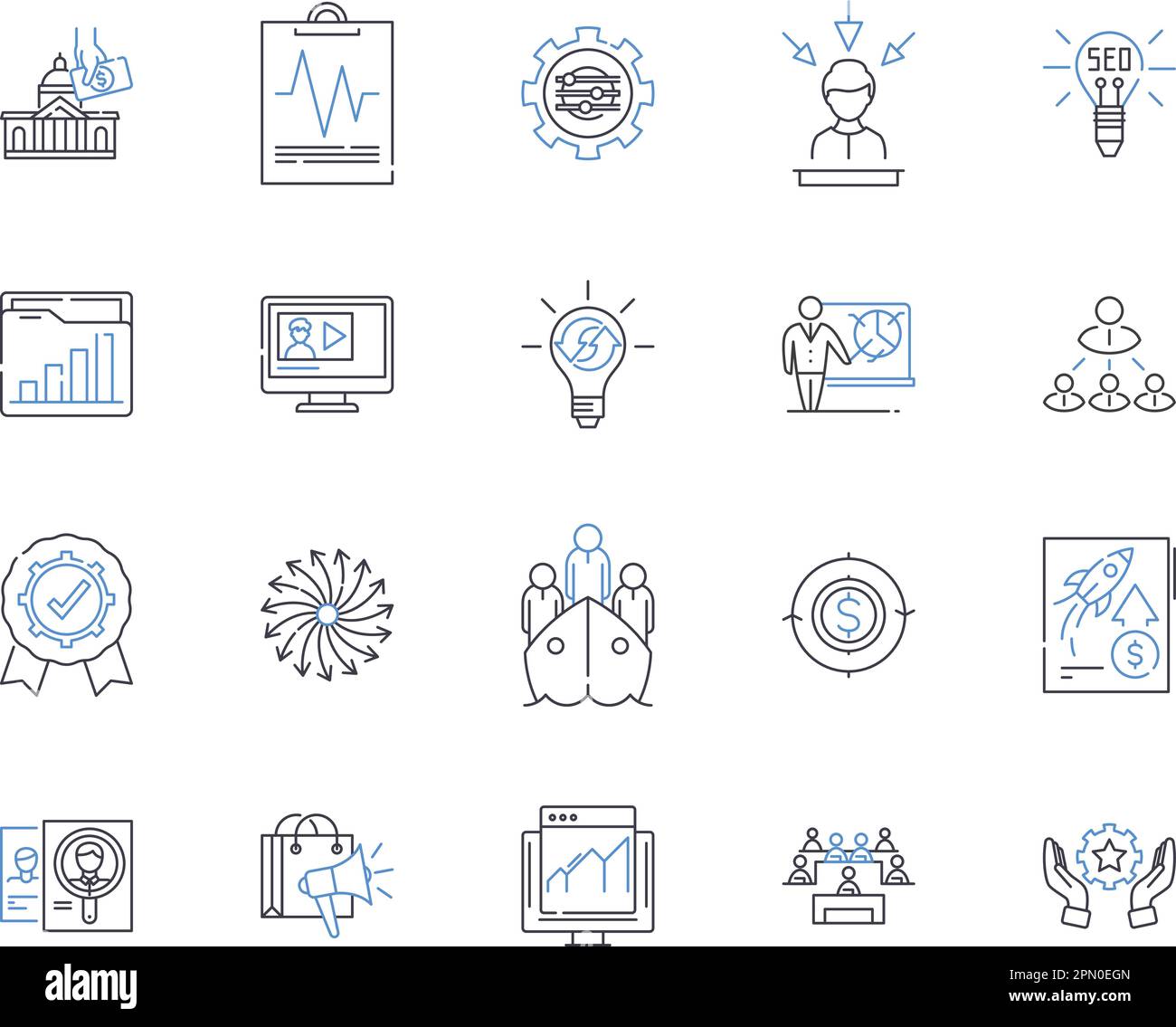 Digital Transformation outline icons collection. digital ...