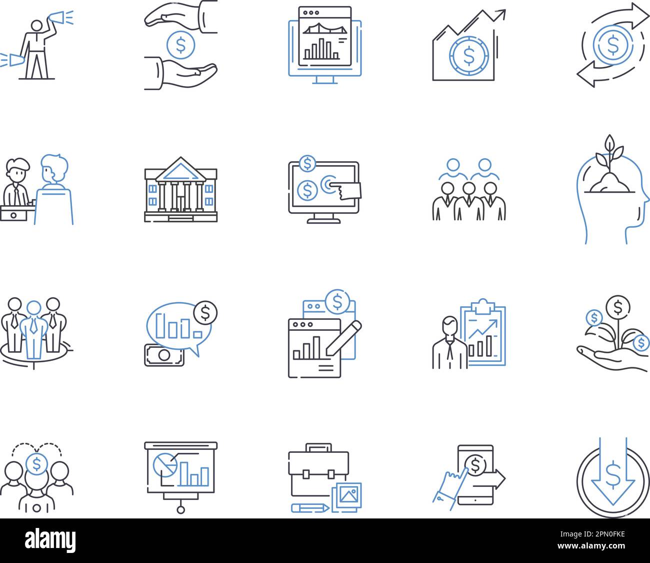 Accounting business outline icons collection. Accounting, Business ...
