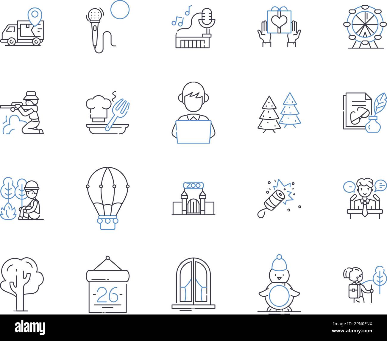 Parties and holidays outline icons collection. Parties, Holidays ...