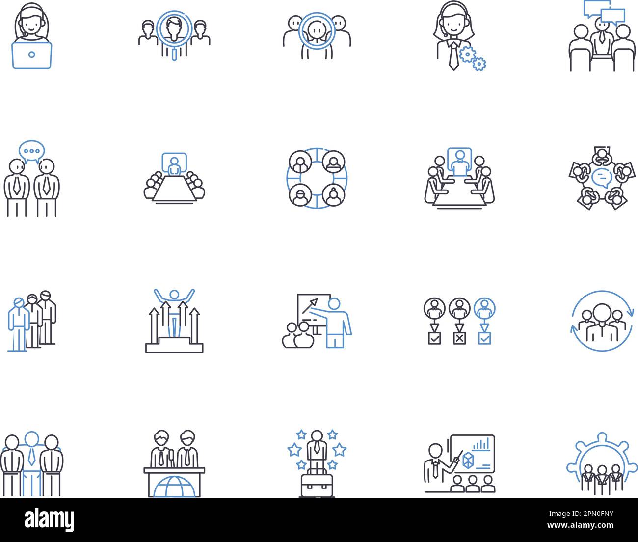 Executive management outline icons collection. Executives, Management ...