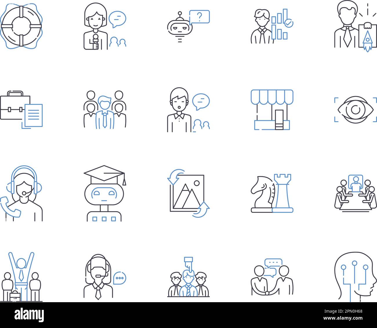 Office Career Outline Icons Collection Office Career Administrative Professional Manager 6590