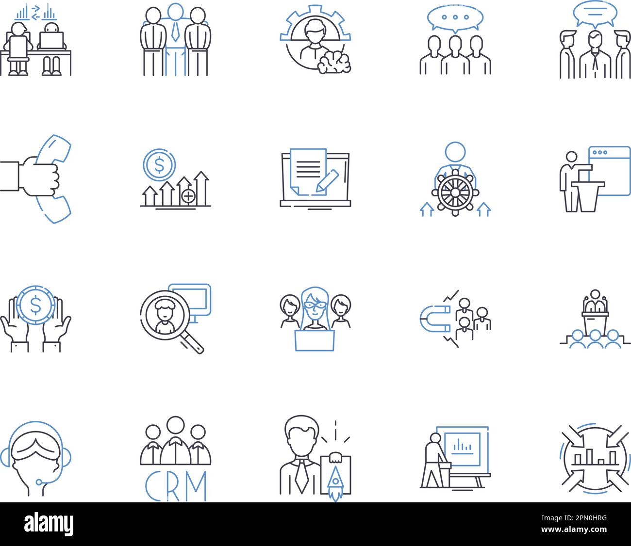 Employee development outline icons collection. Employee, Development ...