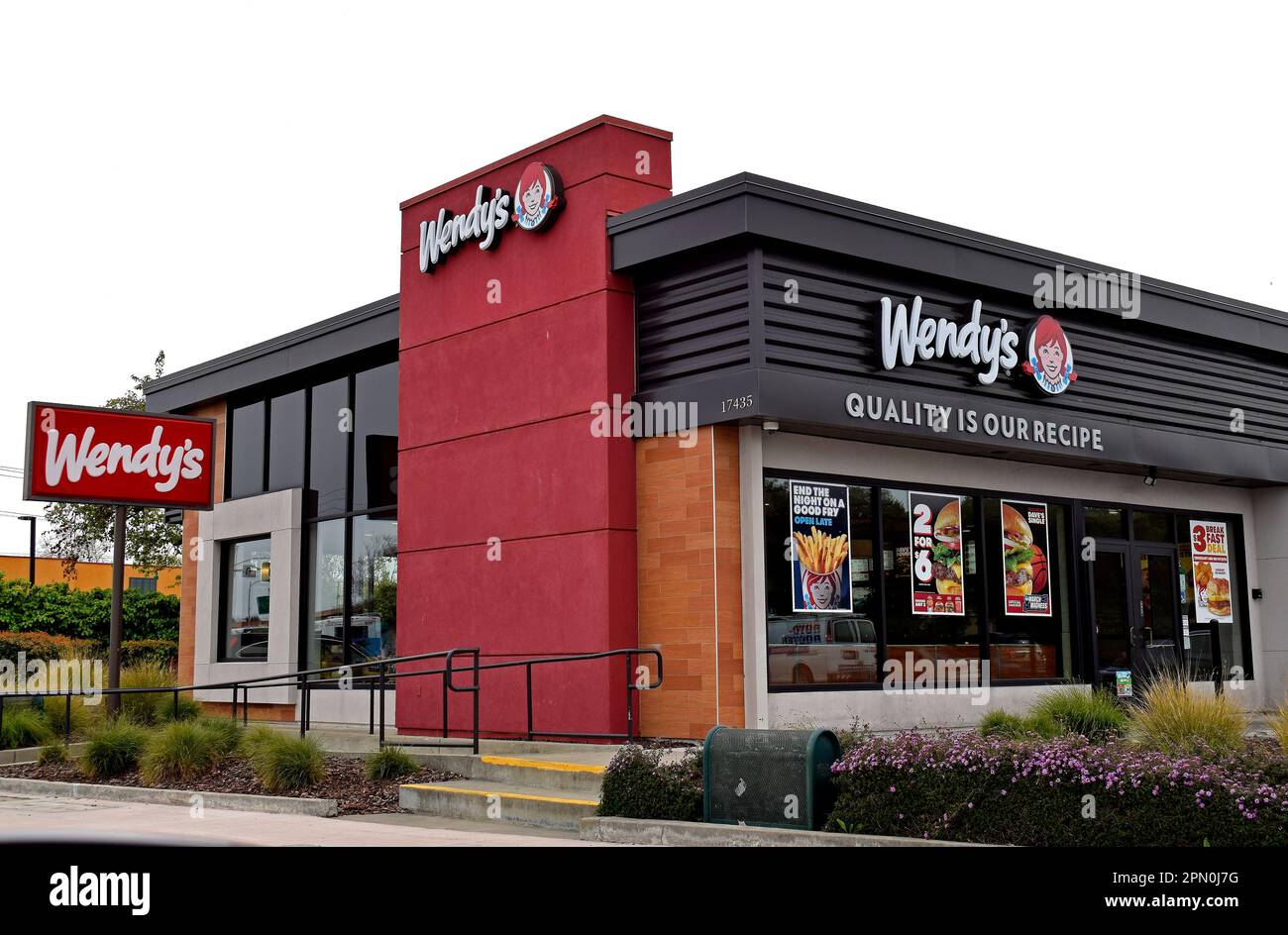 Wendy's fast food restaurant in California Stock Photo