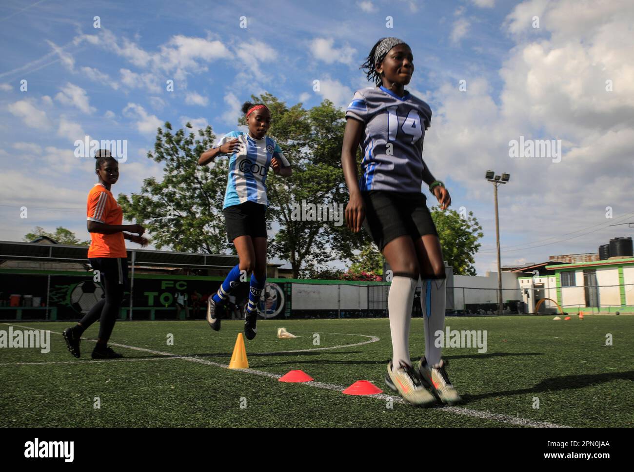 Union NAC soccer players train in the Canape-Vert neighborhood of Port-au-Prince,  Haiti, Saturday, April 15, 2023. (AP Photo/Odelyn Joseph Stock Photo - Alamy
