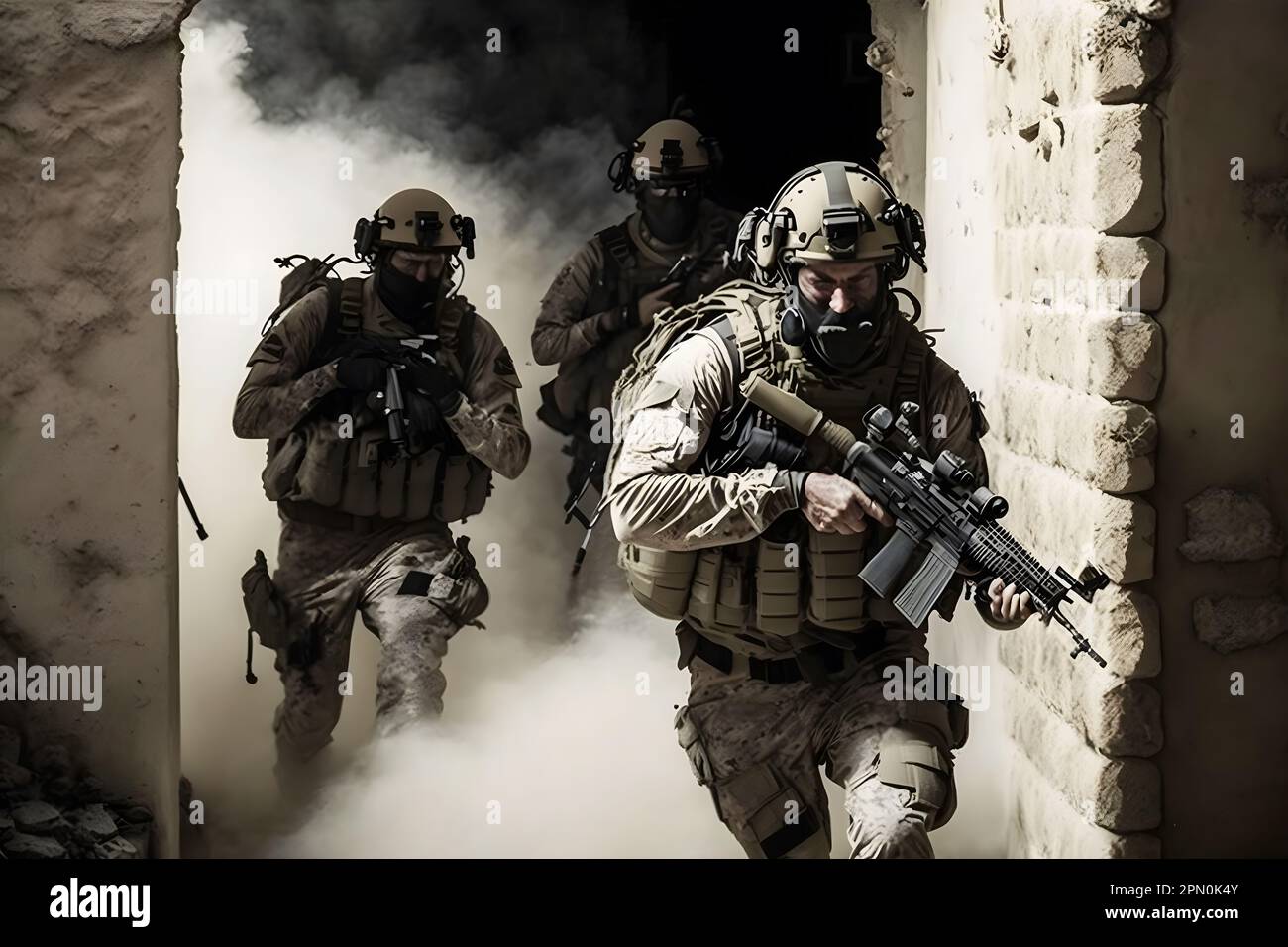 US Army Special Forces Group soldier. Neural network AI generated art